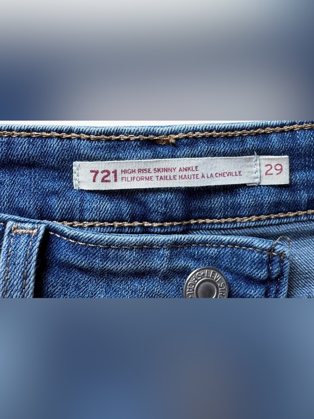 2/$25 Levi's Premium 721 High Rise Skinny Ankle Jeans - Picture 6 of 7